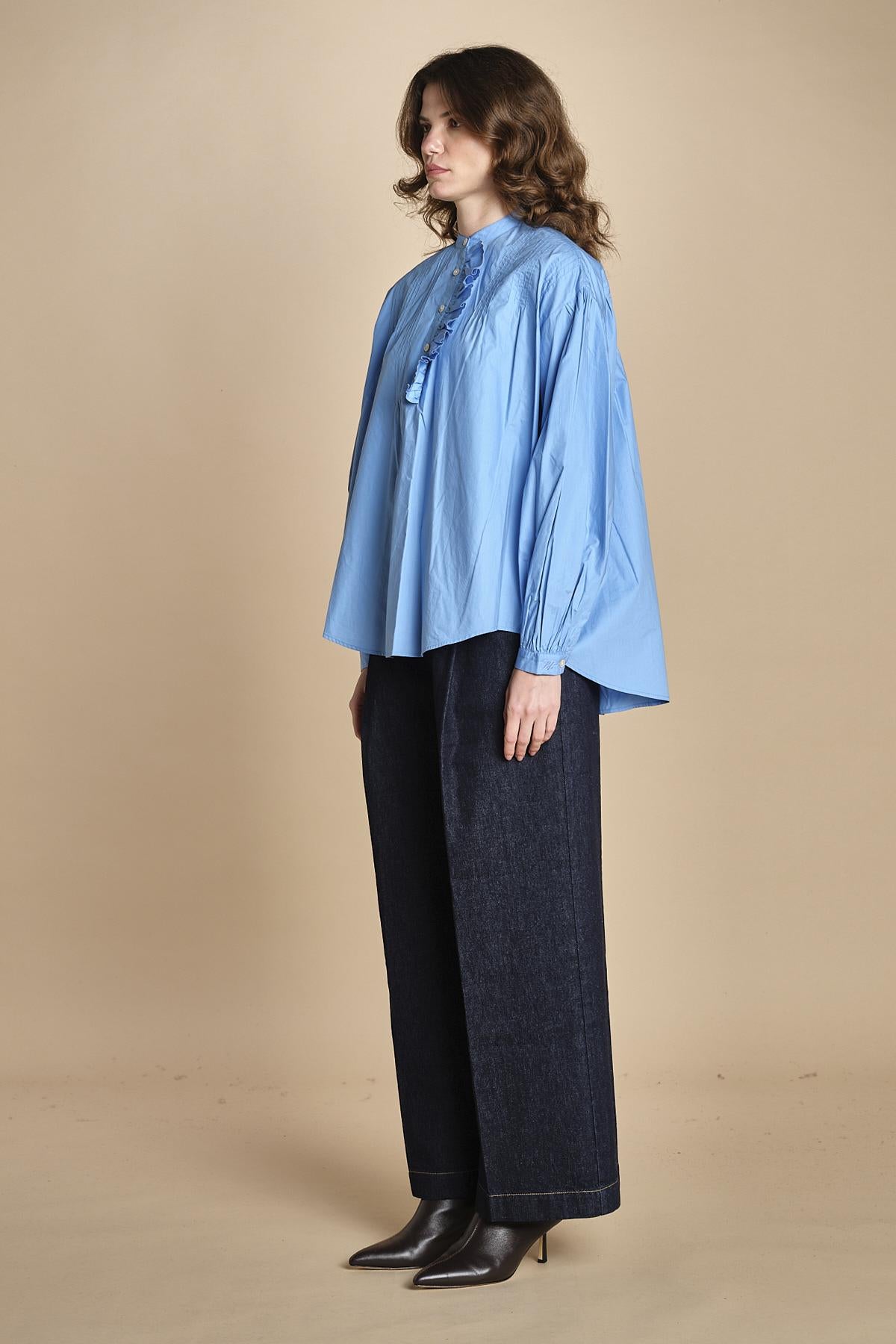 camicia con nervature e rouches FA BLUE laurence bras 