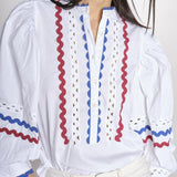 Camicia con passamaneria RITA BLOUSE RITA1BLO WHITE2 antik batik 