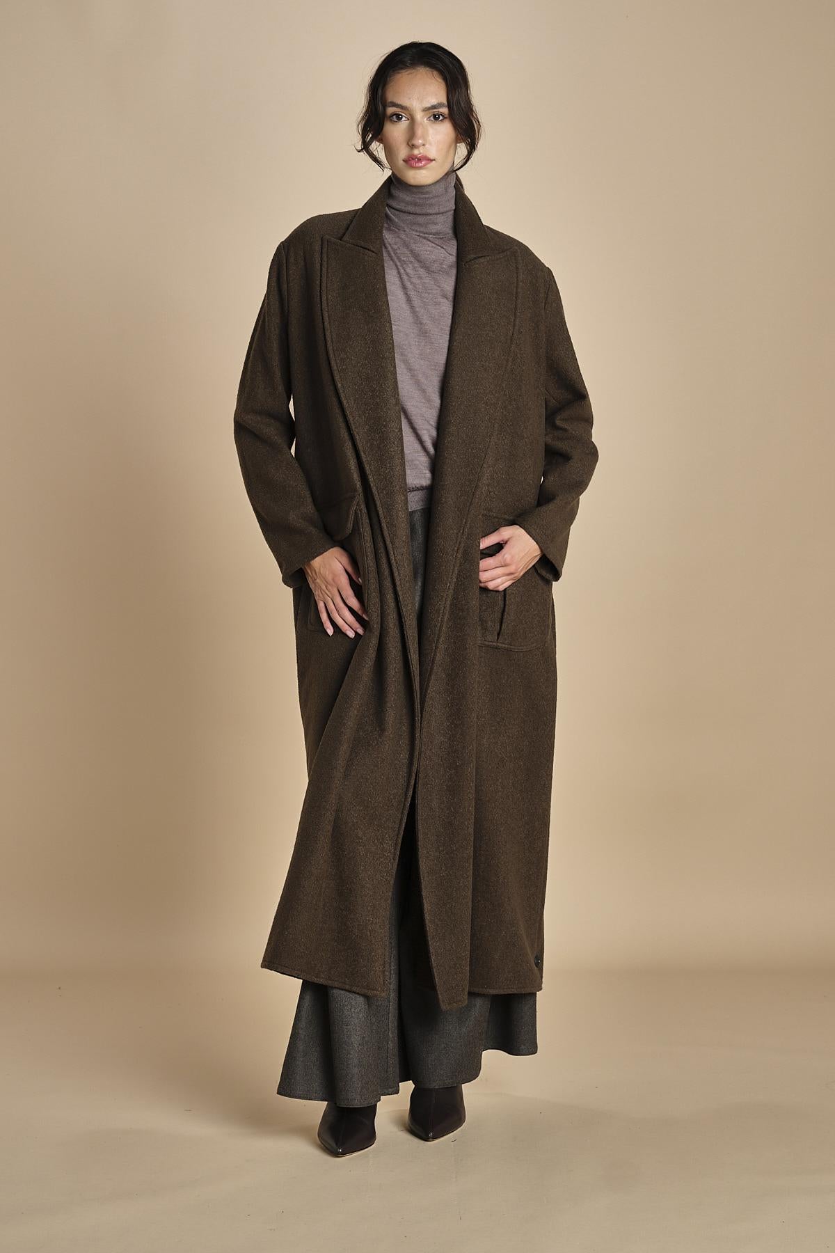 cappotto lungo militare T8655M VERDE dusan 