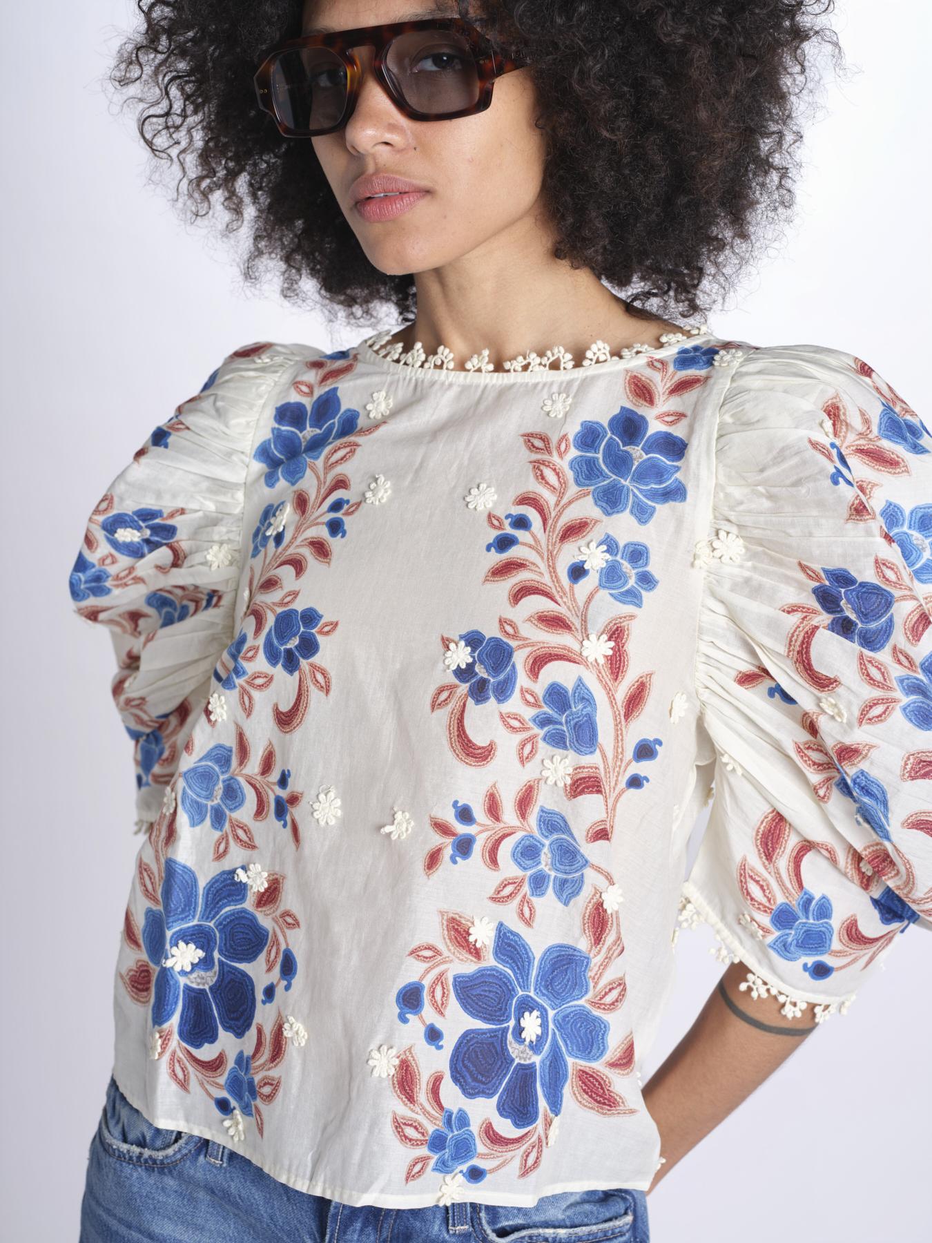 camicia voille m/c stampa a fiori 344127 RENATA SAND 26089 farm rio 