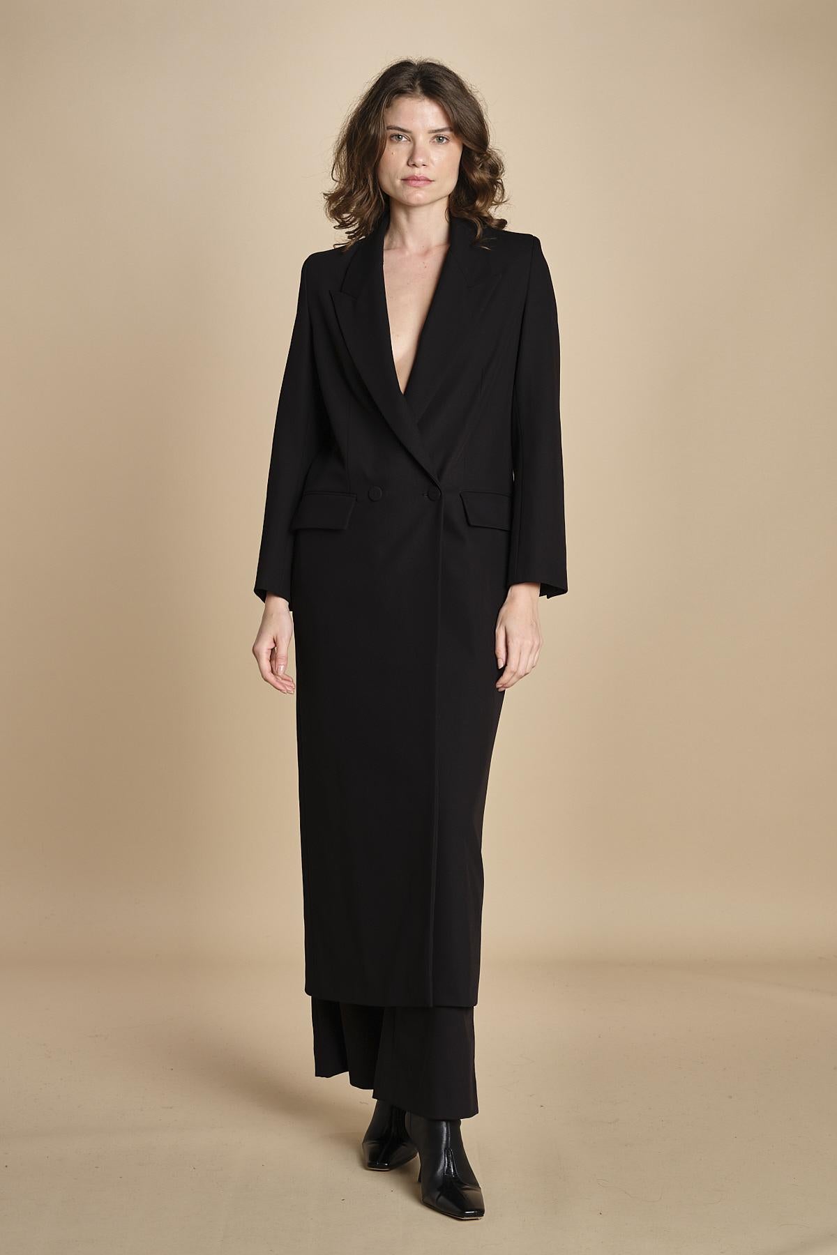 JIL ANN cappotto lungo smoking IO1100X9049 BK999 ivy oak 