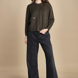 maglia girocollo con zip CESNIK KAKI ba&sh 
