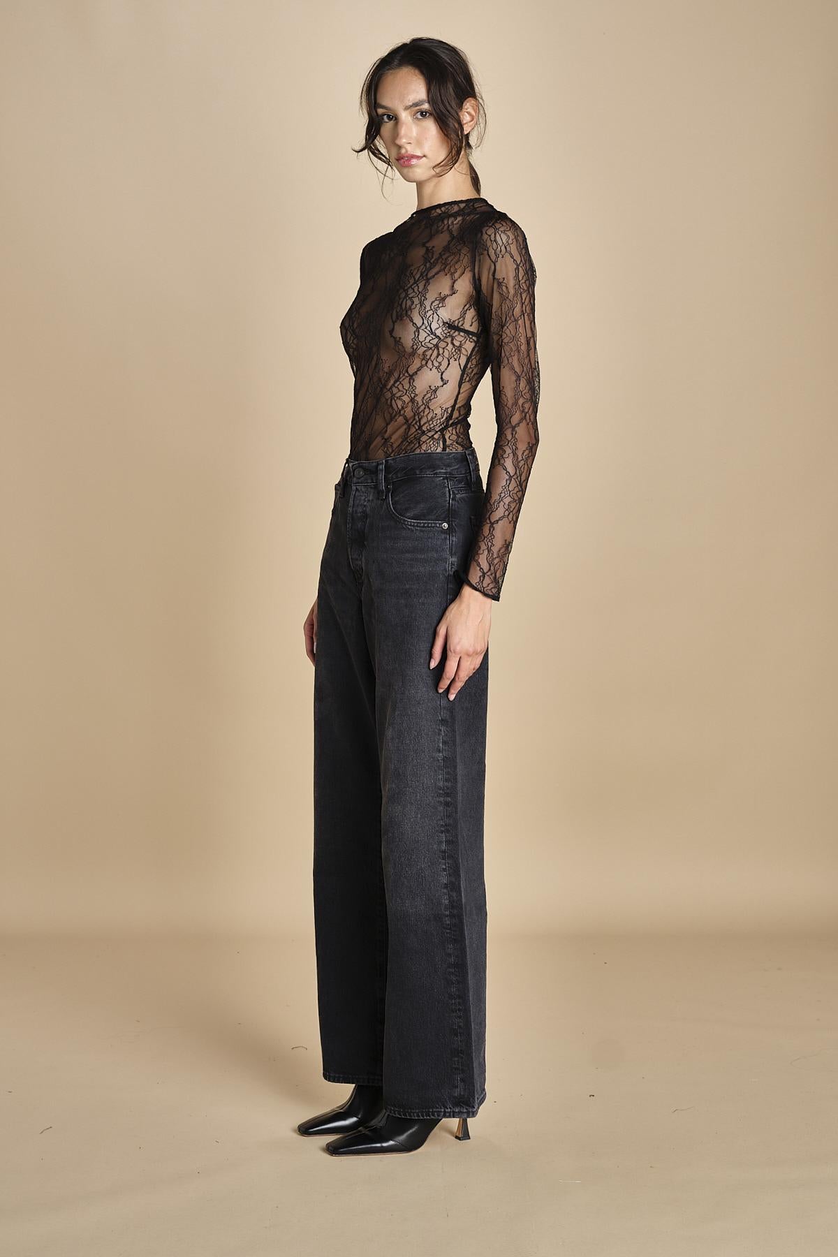 ELECTRIC BODYSUIT body in pizzo ELECTRIC BLACK undress code 