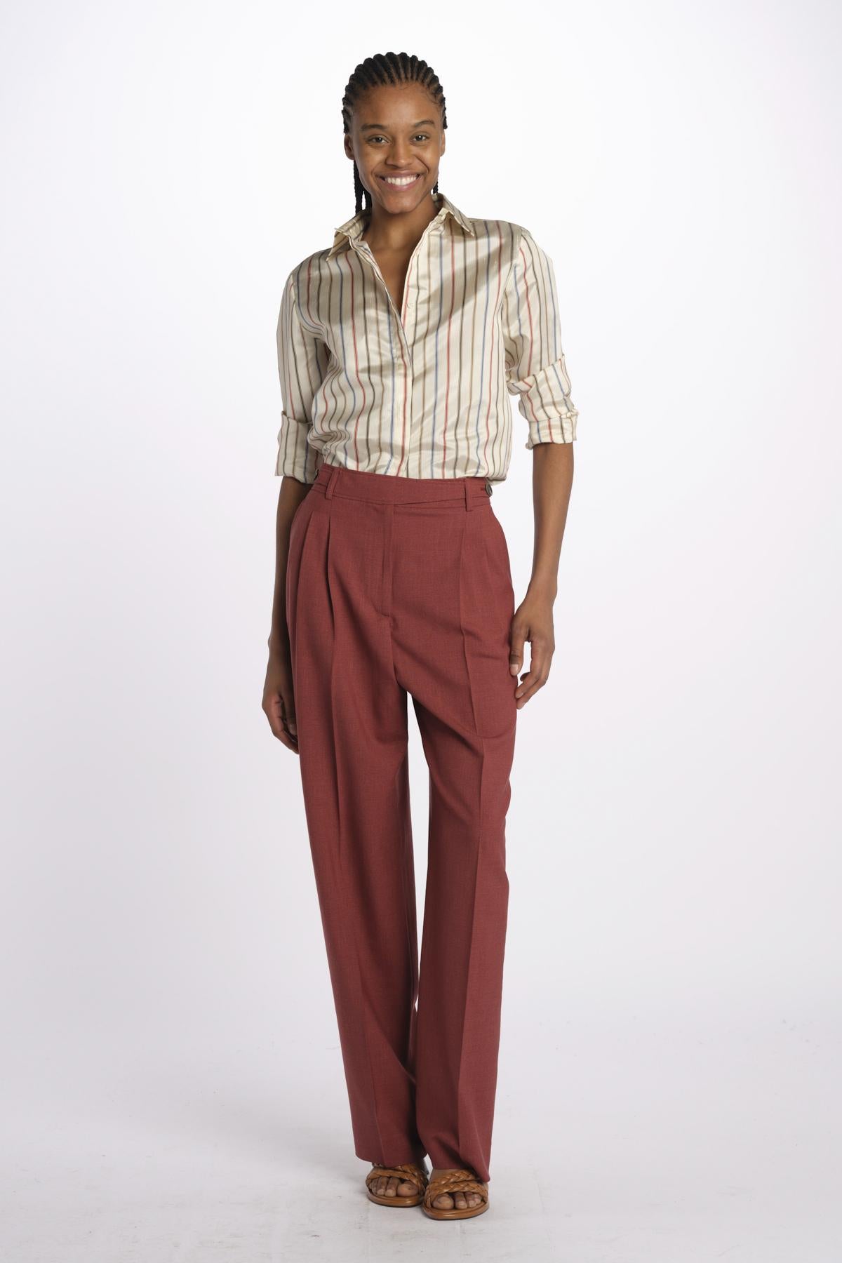 Pantalone MORENA pinces lana seta MORENA687786 48 quelledue 