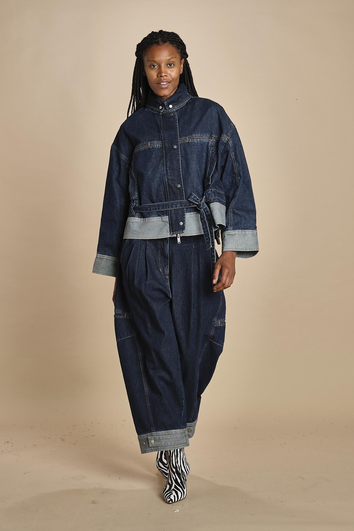 denim over CURVEDWIDE LEG  515324LID D402 DARK INDIGO phillip lim 