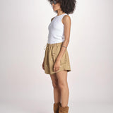 short con fiorellini ricamati THE EMBROIDERED OWB0007575 KAKI the GREAT 