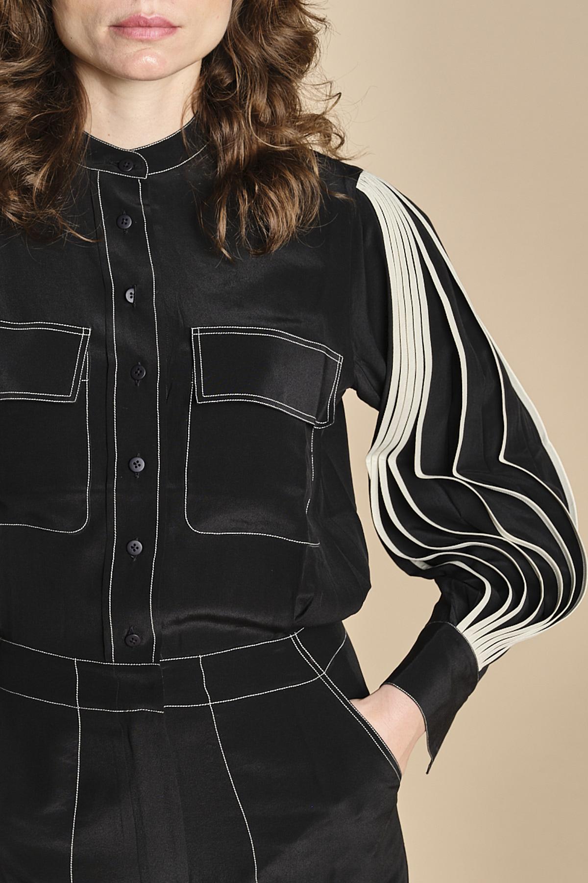 tuta con manica plisse BL_2269J BLACK bodice 