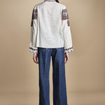 camicia con ricamo floreale TAMI BLOUSE CREAM antik batik 