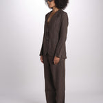 blazer due bottoni in lino LIVI STRUCURELINEN BROWN true avenue 