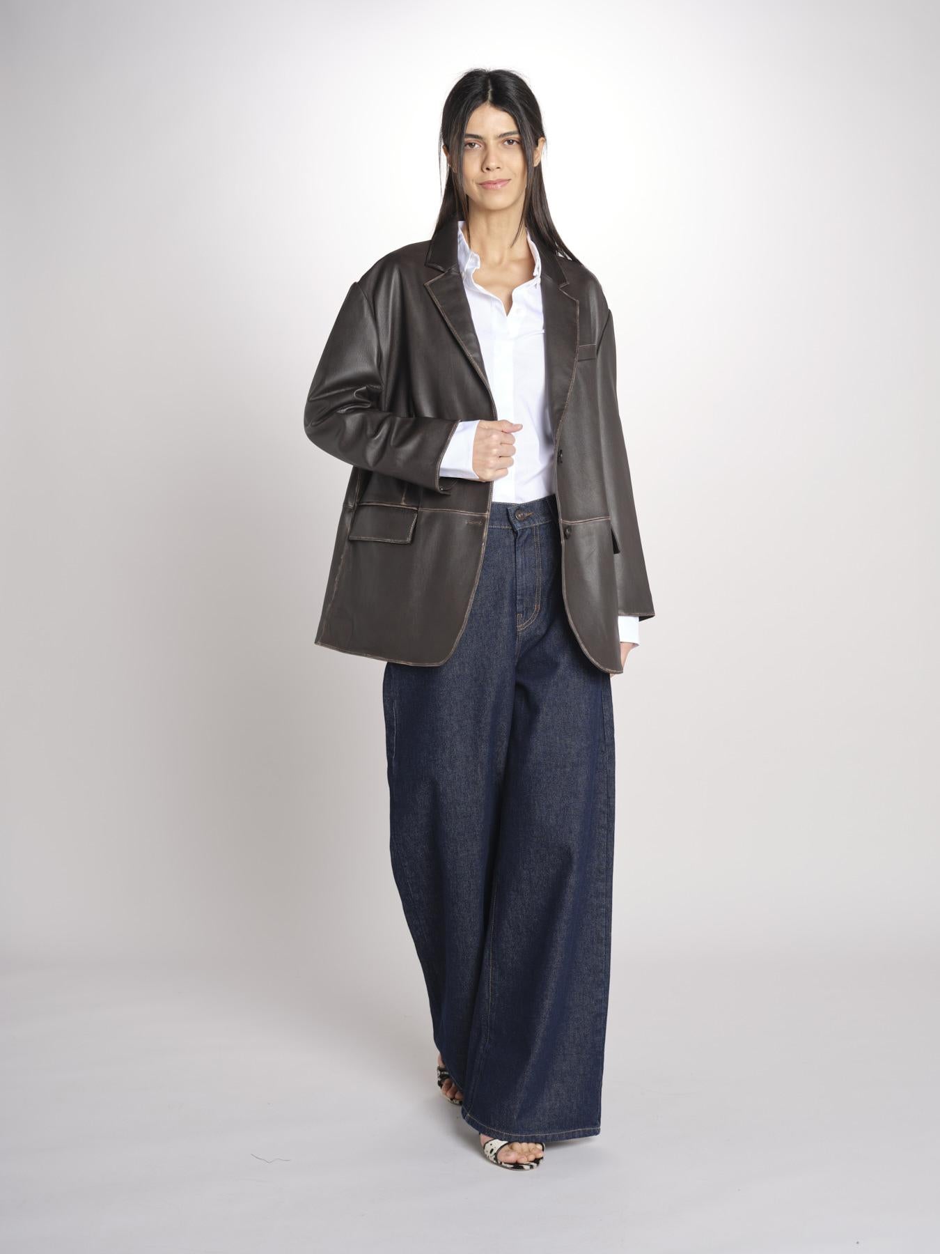 blazer monopetto dal volume oversize PILA 2615441041600 001 MARRONE weekend maxmara 