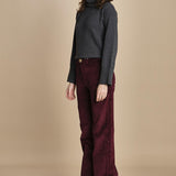 pantalone a zampa con taschine FAUVE WX BORDEAUX fam 