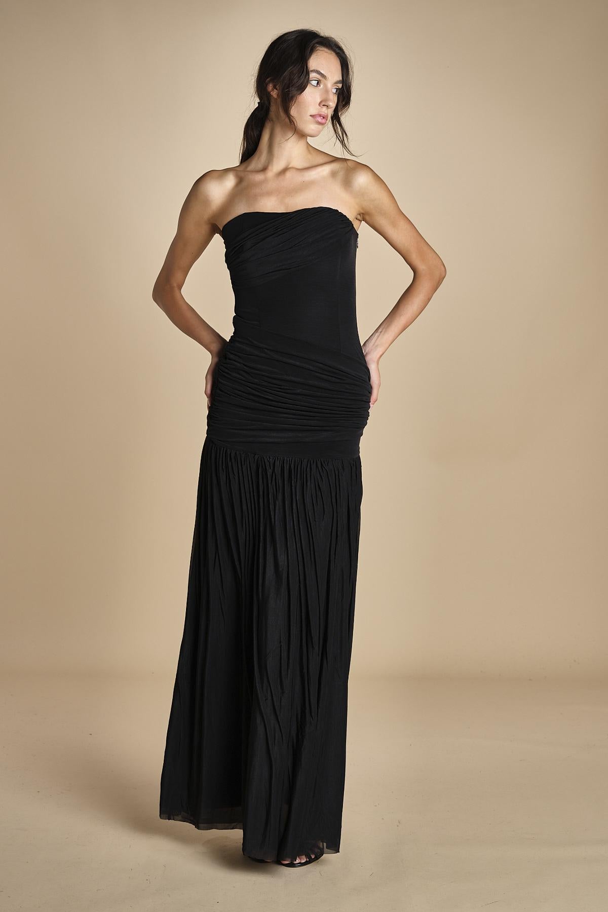abito bustier e tulle. DR226 BLACK misha 