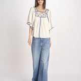 camicia con plastron ad uncetto MATI TEE MATI1TEE CREAM antik batik 