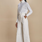 pantalone con cintura di seta HIGH WAIST E16P01 ns97 white martin grant 