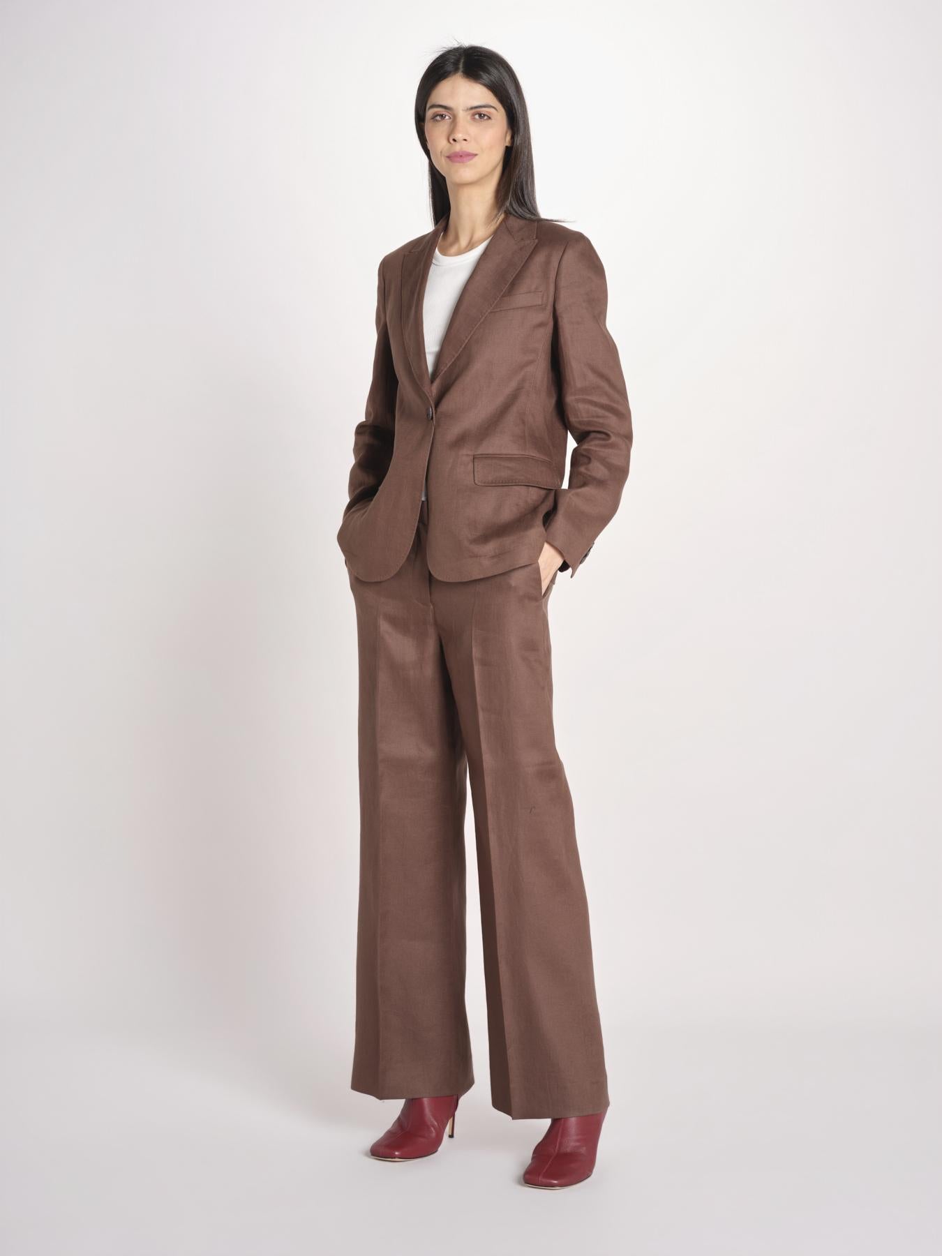 giacca in lino ad un bottone NALUT 2615041072600 037 CIOCCOLATO weekend maxmara 