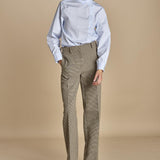 pantalone in piede de poule B032-5268-QA21 CAMMELLO MORO n21 