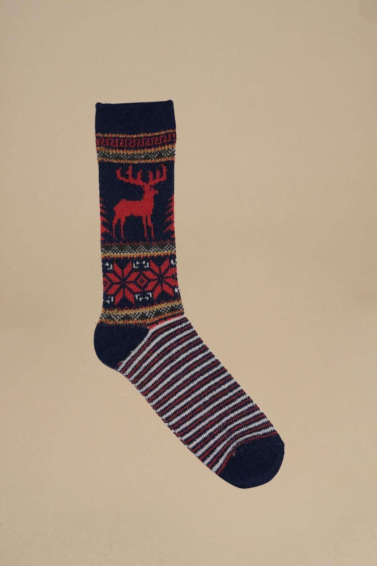 calze con alce 15032700 DEER SNOW NAVY anonymous 