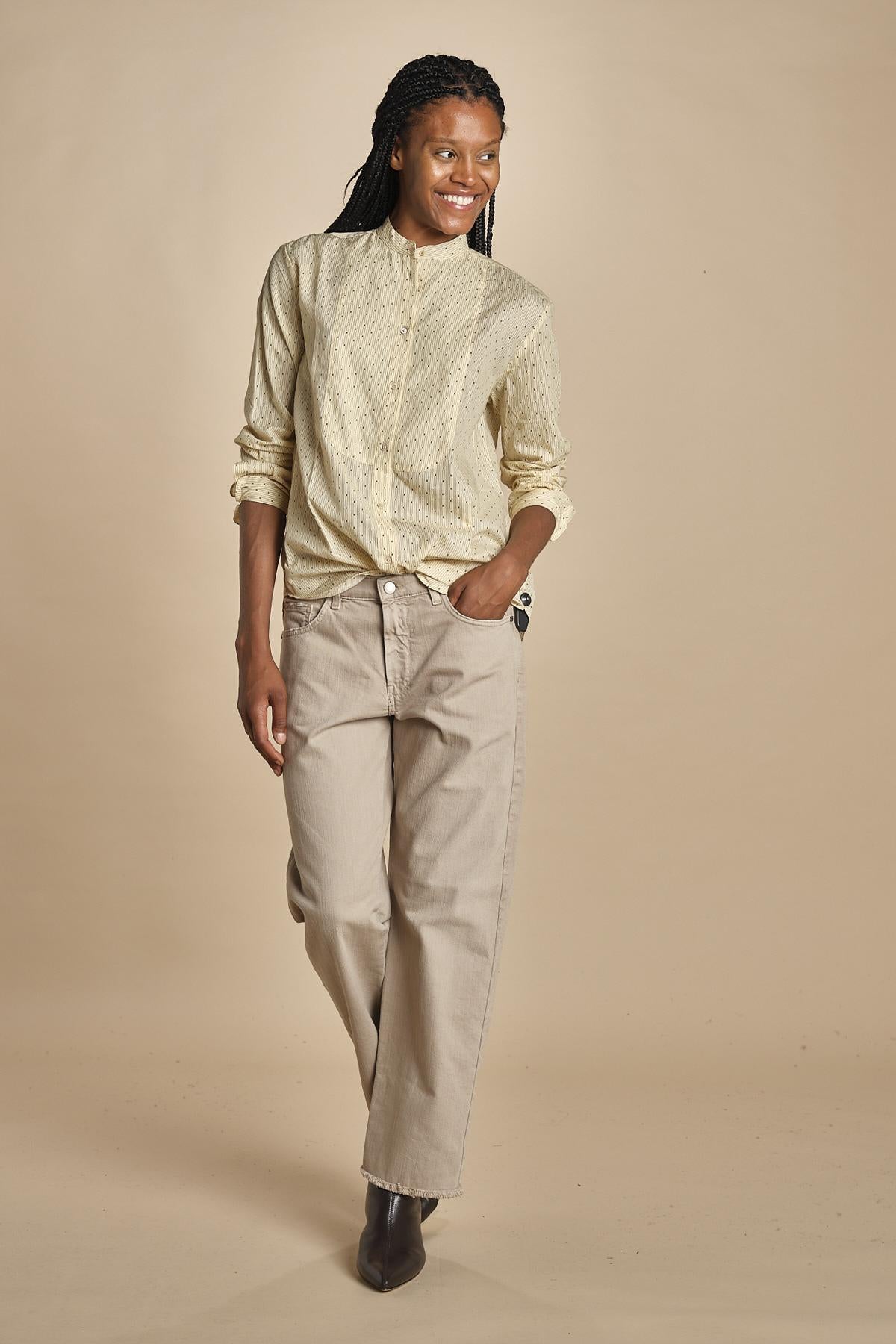 Camicia JILL coreana microstampa P28D0JILL-T4733 S669 massimo alba 