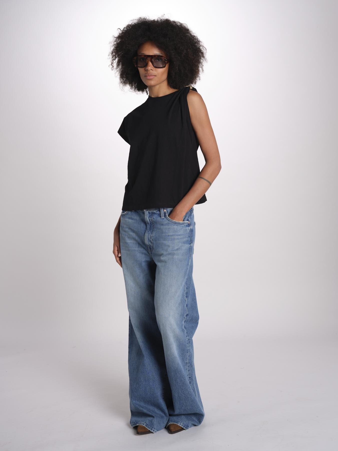 t-shirt asimmetrica ALLIA NOIR ba&sh 