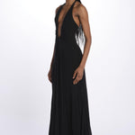 Abito JENNIFER lungo scollato jersey JAS24DR098 BLACK misha 