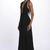 Abito JENNIFER lungo scollato jersey JAS24DR098 BLACK misha 