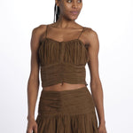 Top spallina+ paillettes CHERIZE TOP MILITARY scarlett poppies 