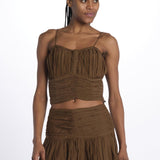 Top spallina+ paillettes CHERIZE TOP MILITARY scarlett poppies 