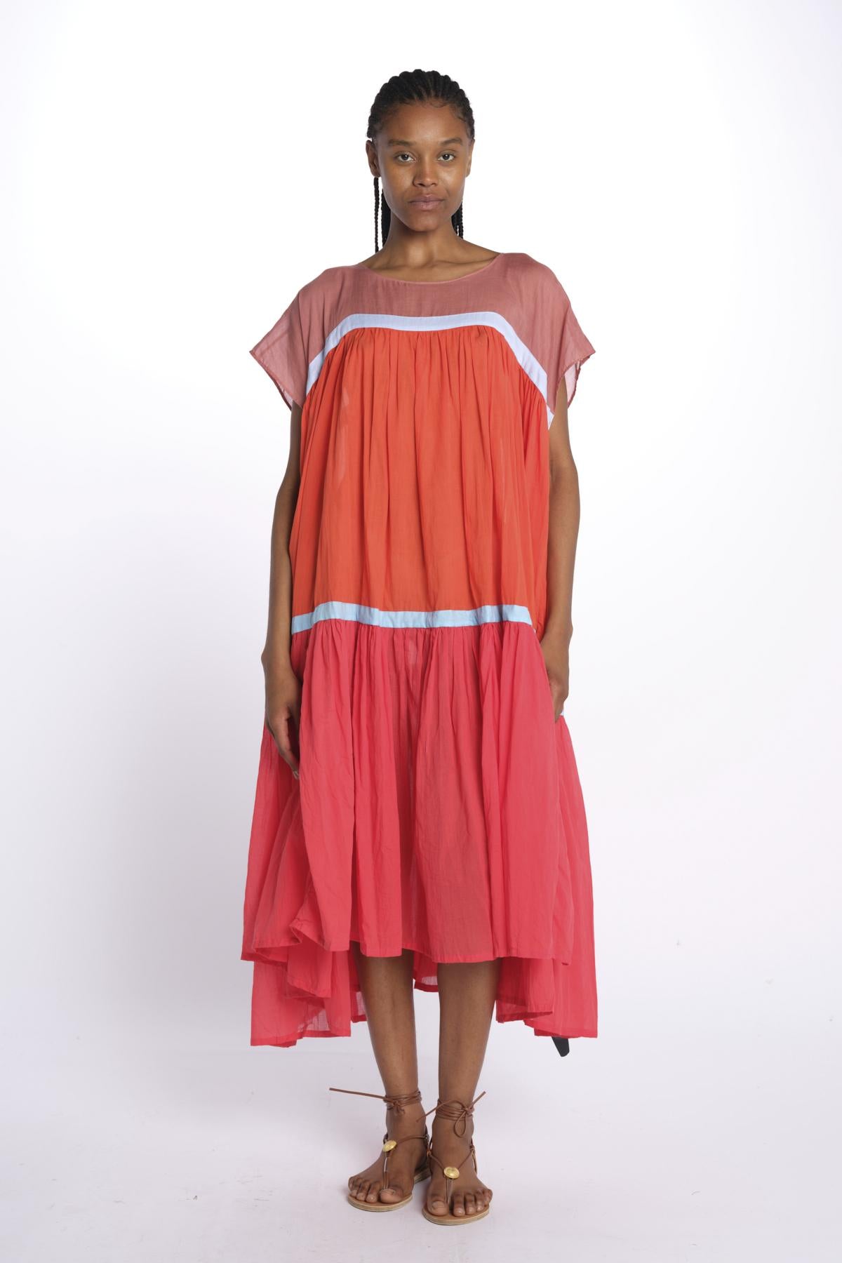 Abito m/c 3 colori Wind dress long WL INDIA RED yvonne s. 