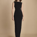 maxidress con scollo a barca e schiena nuda IMOGEN BLACK solace 