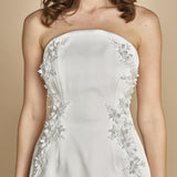 miniabito con ricamo fiori. RVBR-1185 IVORY rebecca vallance 