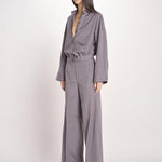 pantalone dritto con elastico in popeline ASTRID STRO07 IRON nine in the morning 
