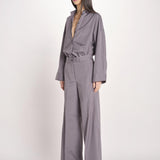 pantalone dritto con elastico in popeline ASTRID STRO07 IRON nine in the morning 
