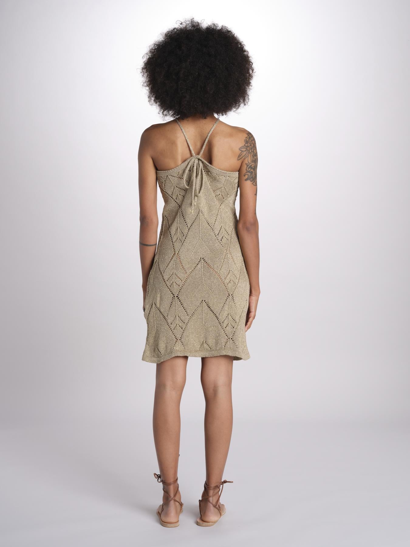 abito lungo in crochet 2610 GOLD nima 