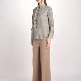 Camicia a righe con rouches P29D0GEMMA seaweed massimo alba 