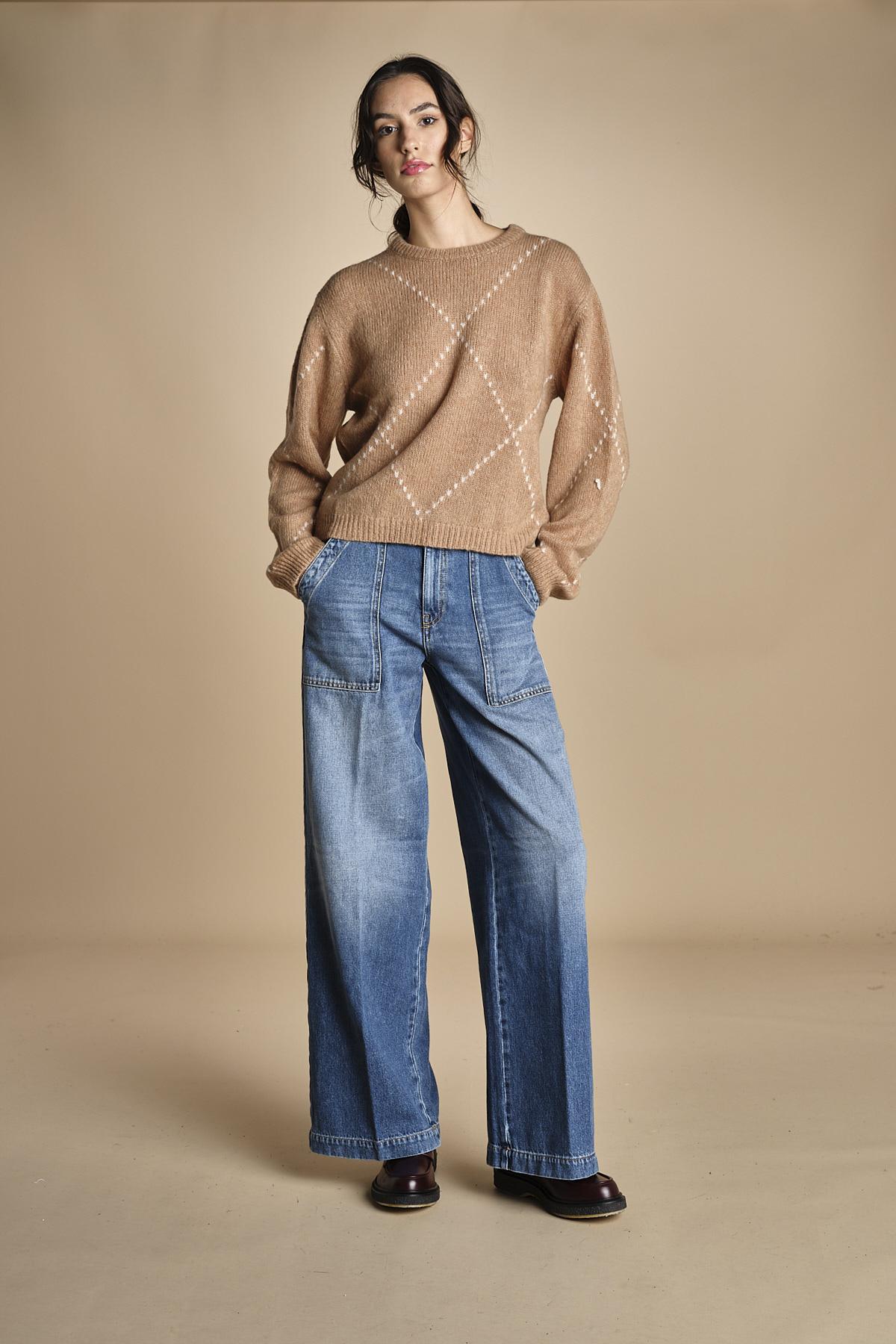 maglia girocollo con rombi CORNELIA CAMMELLO tenne' 