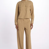 Camicia COLVIN bottoni oro CP3241142 KHAKI veronica beard 
