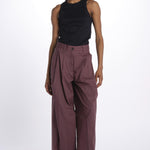 Pant PETRA 2 pinces popeline PETRA PE66 BURGUNDY nine in the morning 