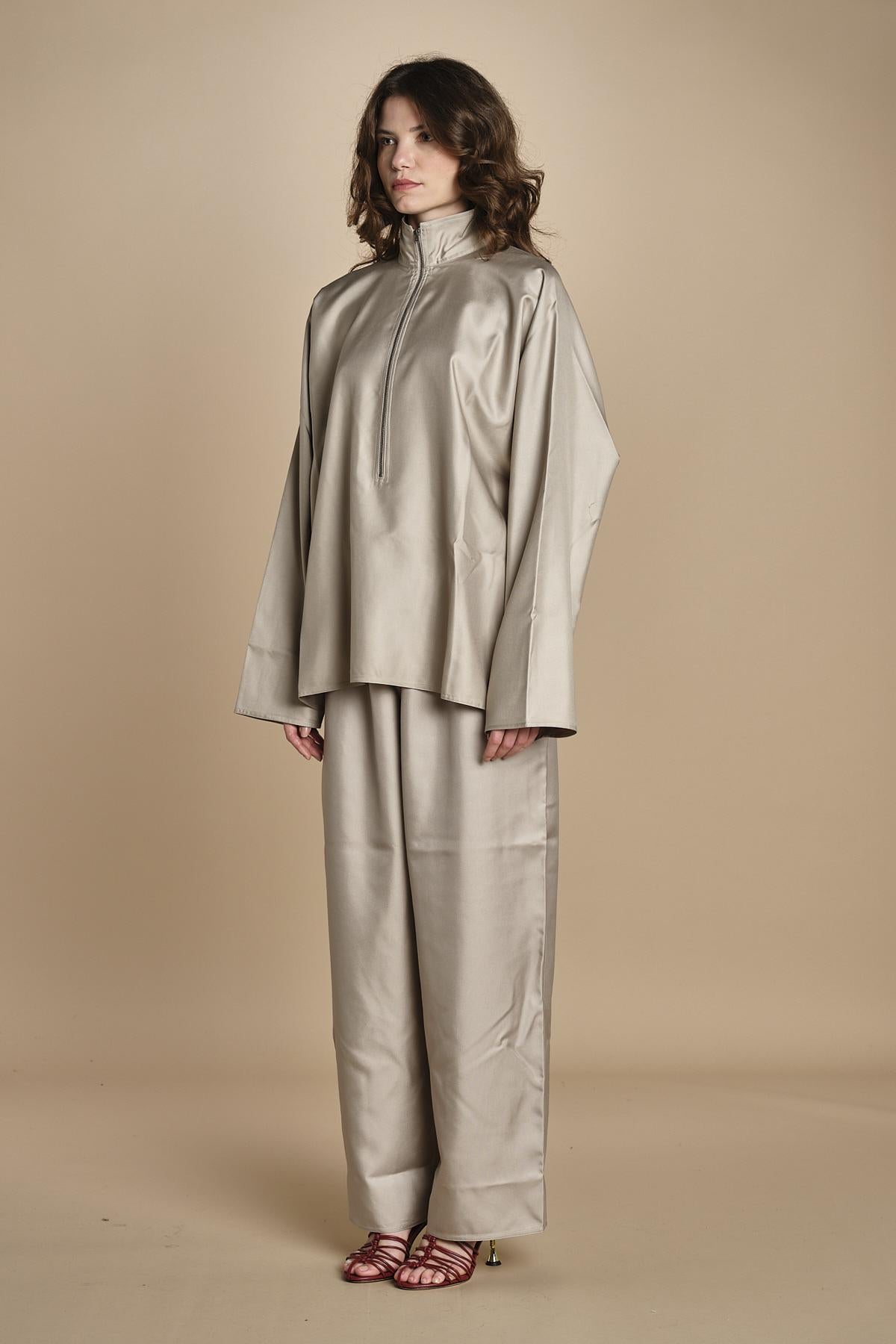 CARRACCI top in seta con zip CARRACCI STONE sofie d'hoore 
