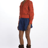 Cardigan FLORAL ORANGE cotone pizzo 332360 ORANGE farm rio 