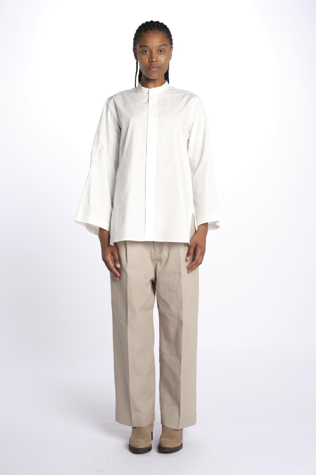Camicia collo guru con tasca BELGRADE OFFWHITE sofie d'hoore 