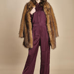 tuta in raso con zip CARMY PRUNE ba&sh 