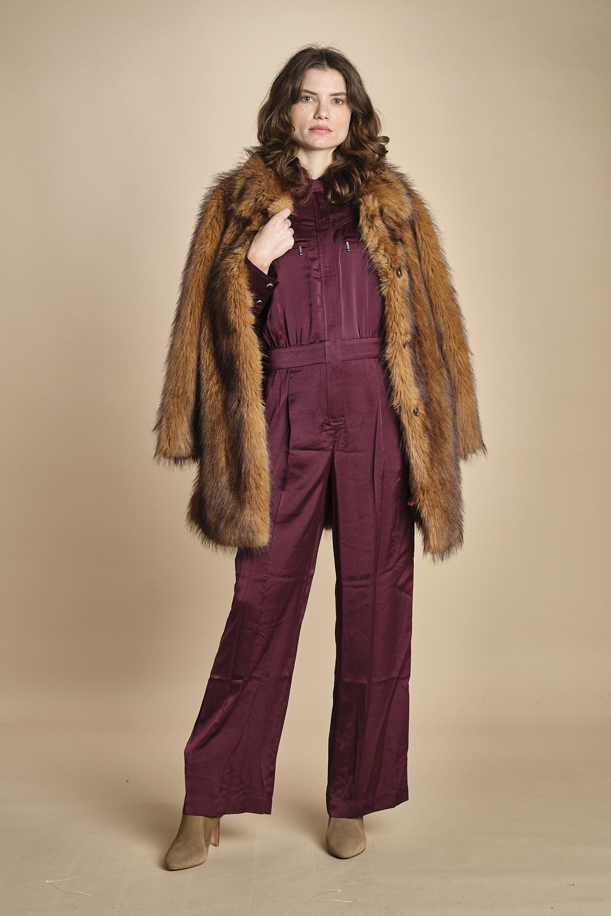 tuta in raso con zip CARMY PRUNE ba&sh 