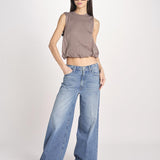 t-shirt s/m con elastico fondo VILLENA 026TS567JE MORO woc 
