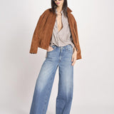 camicia a righe 16T524CO253 P158 BROWN ECRU ines de la fressange 
