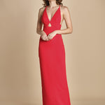 maxidress con spalline sottili incrociate MILLY RED solace 