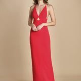 maxidress con spalline sottili incrociate MILLY RED solace 