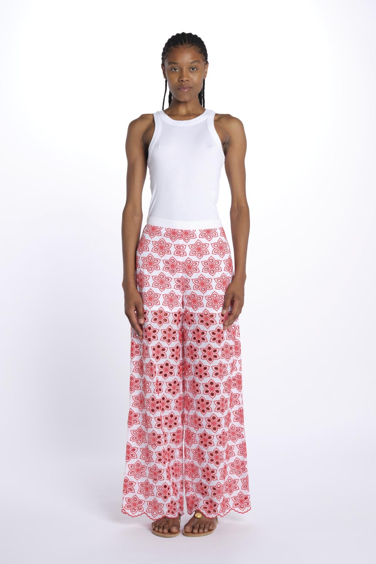Pantalone LUPY PANT fiori R25009 EYELETRED sundress 