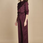 pantaloni in raso con pinces CHARLY PRUNE ba&sh 