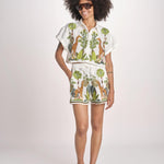camicia cropped BE24867 WHITE MULTI benaras soleil 