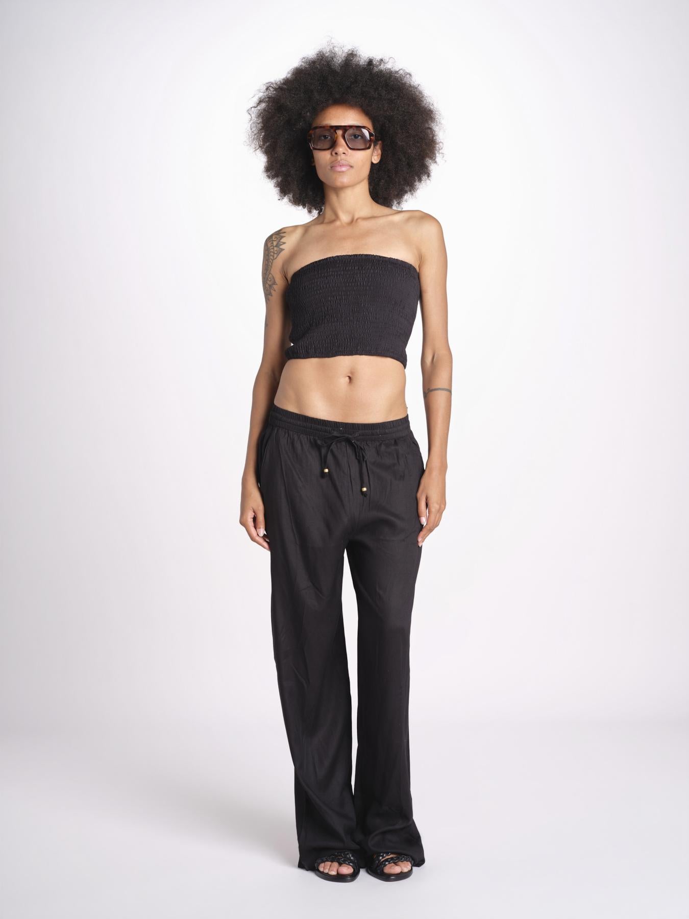 pantalone con coulisse SUMBAWAIVR NOIR laraethnics 